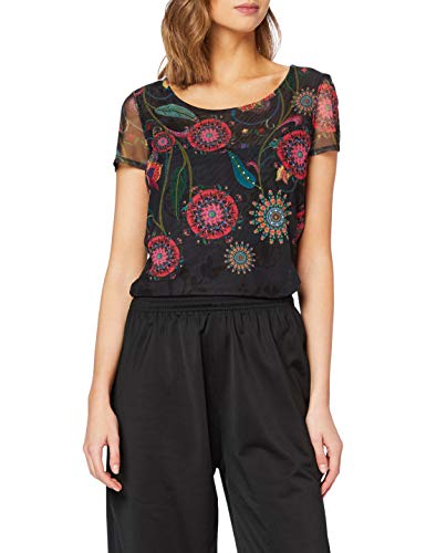 Desigual TS_Karen Camiseta, Negro (Gris Alquitran 2022), X-Large para Mujer