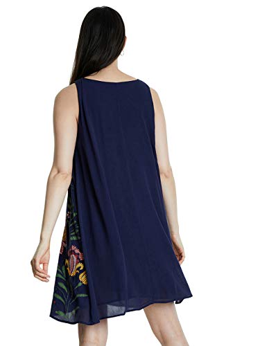 Desigual Vest_Anjou Vestido, Azul (Navy 5000), 48 (Talla del Fabricante: 46) para Mujer