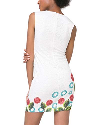 Desigual Vest_Blues - Vestido para Mujer, Blanco (Blanco 1000), talla del fabricante: 38 (S)