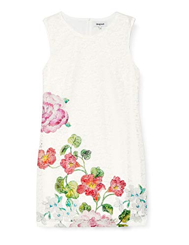 Desigual Vest_Bonney Vestido, Blanco (Crudo 1001), 46 (Talla del Fabricante: 46) para Mujer
