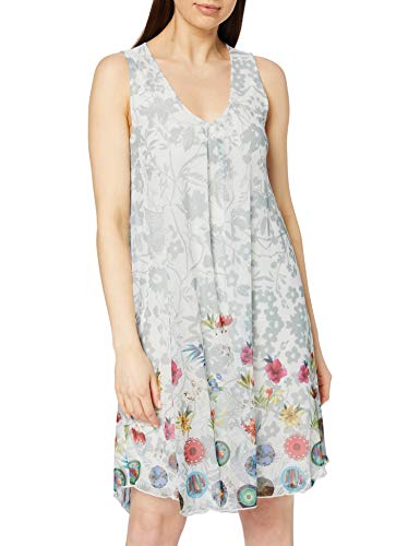 Desigual Vest_carnagy Vestido, Blanco (Blanco 1000), Large para Mujer
