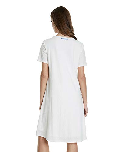Desigual Vest_Charlotte Vestido, Blanco (Blanco 1000), Small para Mujer