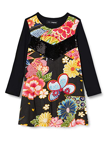 Desigual Vest_minatitlán Vestido Casual, Black, 9/10 para Niñas
