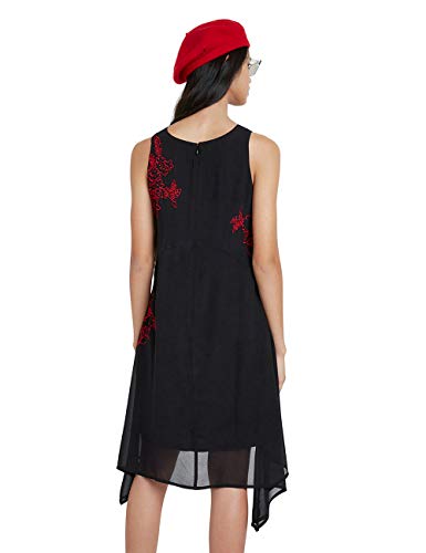 Desigual Vest_Roma Vestido Casual, Negro, XXL para Mujer