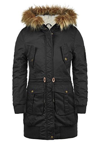 Desires Alma Parka Abrigo Chaqueta De Invierno con Forro De Peluche Y Capucha Efecto Pelo para Mujer con Capucha con Forro Suave De Peluche, tamaño:XS, Color:Black (9000)