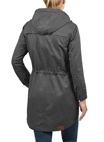 Desires Inata Parka De Entretiempo Abrigo Chaqueta para Mujer con Capucha, tamaño:XS, Color:Dark Grey (2890)
