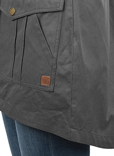 Desires Inata Parka De Entretiempo Abrigo Chaqueta para Mujer con Capucha, tamaño:XS, Color:Dark Grey (2890)