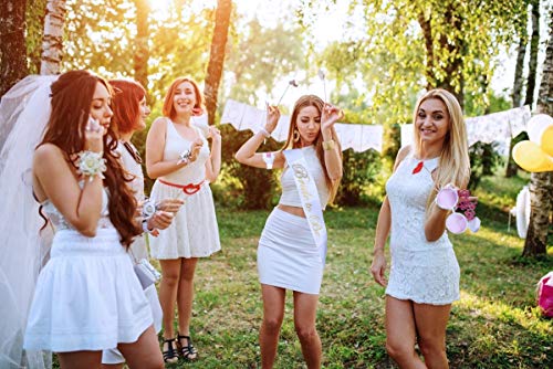 Despedida de Soltera Accesorios Decoración Bride to Be Satin Sash Velo de Novia de Boda con Peine Soltera para Gallina Noche de Ducha Nupcial 6 Piezas