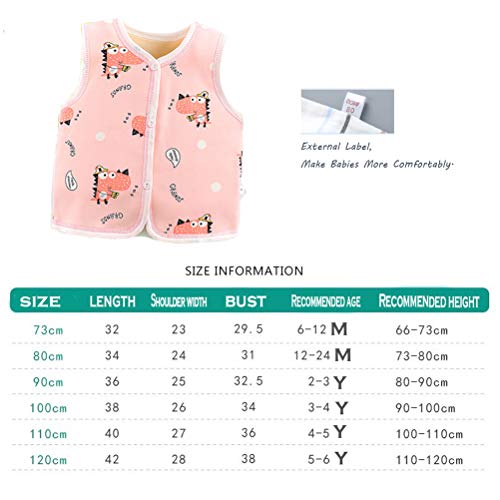 Deyou - Chalecos gruesos para bebé, para invierno, otoño y otoño Niñas 01 2-3 Años