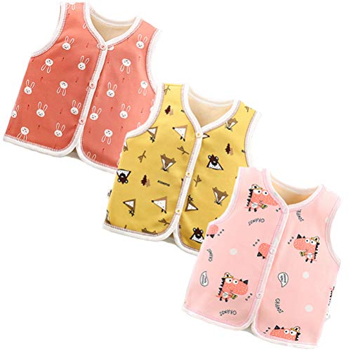 Deyou - Chalecos gruesos para bebé, para invierno, otoño y otoño Niñas 01 2-3 Años