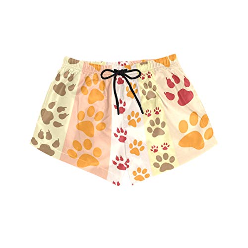 DEZIRO - Bañador para mujer con estampado de huellas de patas, secado rápido con forro 1 Large