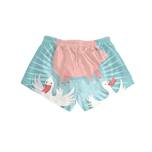 DEZIRO - Bañador para mujer, diseño de cerdo y patos, secado rápido con forro 1 Large