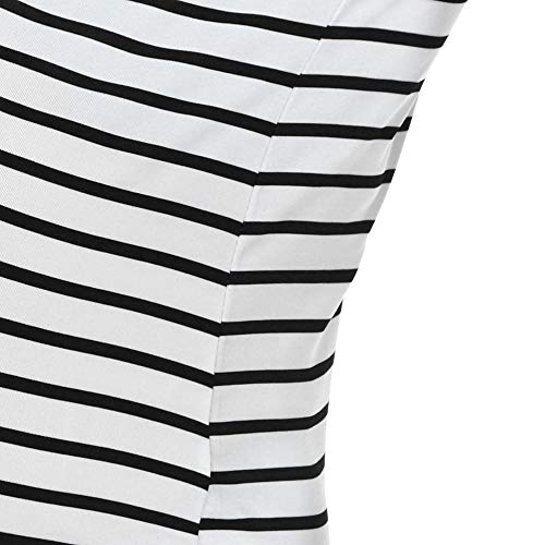 DFEBV Vestidos para Premamá Vestidos Moda para Mujer Pregnants Lactante Bebé para Maternidad Rayas Sexy Mini Vestido-White_S