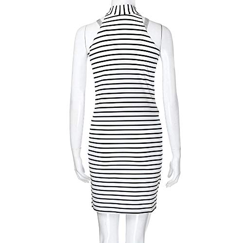 DFEBV Vestidos para Premamá Vestidos Moda para Mujer Pregnants Lactante Bebé para Maternidad Rayas Sexy Mini Vestido-White_S