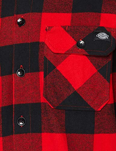 Dickies Streetwear Male Shirt Sacramento, Camisa Deportiva Para Hombre, Rojo, Chico (S)