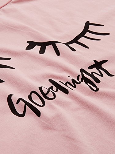 DIDK Conjunto de pijama para mujer con camiseta de manga corta y pantalones largos Rosa + gris. XS