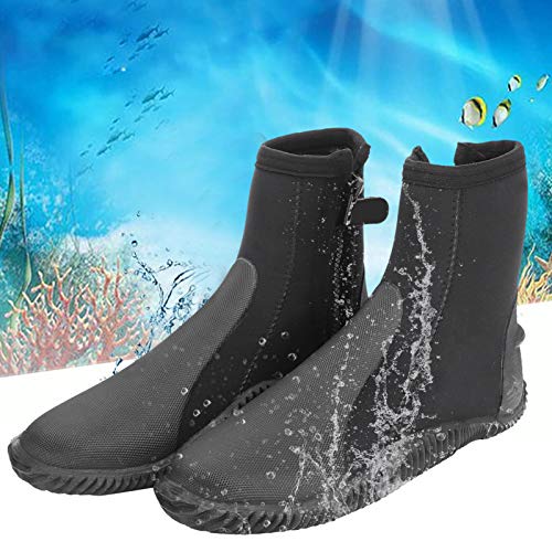 Dilwe Zapato de Buceo, 5 mm Zapato de Buceo de Neopreno Unisex Manténgase abrigado Bota de esnórquel de natación Antideslizante Negro