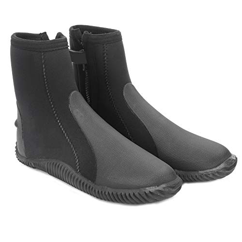 Dilwe Zapato de Buceo, 5 mm Zapato de Buceo de Neopreno Unisex Manténgase abrigado Bota de esnórquel de natación Antideslizante Negro