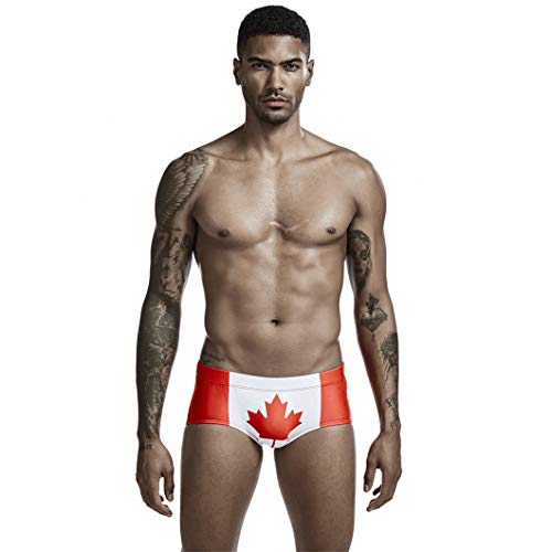 DIONGS Pantalones Cortos de natación para Hombre Traje de baño de Moda Bañador de Cintura Baja para Hombre Nadar Sbart CA M