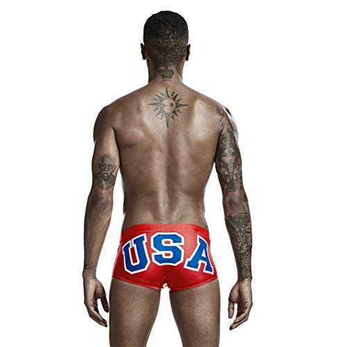 DIONGS Pantalones Cortos de natación para Hombre Traje de baño de Moda Bañador de Cintura Baja para Hombre Nadar Sbart CA M