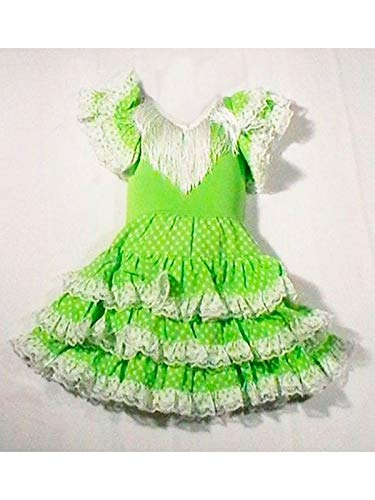 DISBACANAL Vestido sevillana Tres Volantes niña - -, 6 años