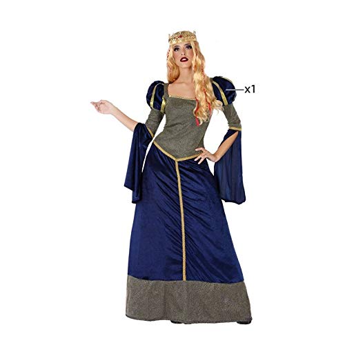 DISFRAZ DAMA MEDIEVAL MUJER ADULTO AZUL REAL
