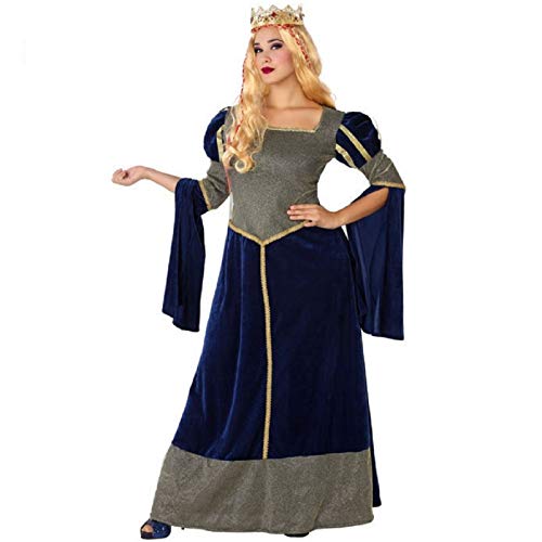 DISFRAZ DAMA MEDIEVAL MUJER ADULTO AZUL REAL