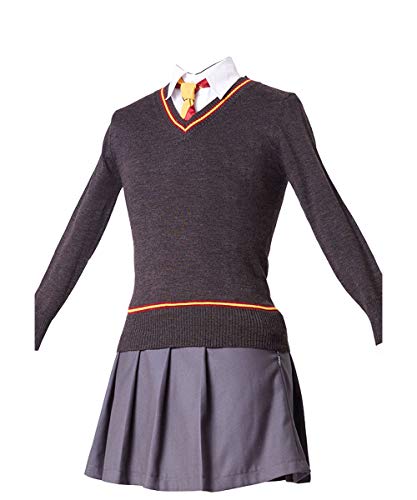 Disfraz de Cosplay de pelicula para mujeres adultos Sueter de abrigo calido de otoño con camisa blanca de manga larga y falda Altura120cm