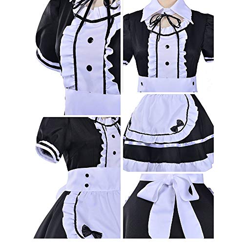 Disfraz De Sirvienta Cosplay k-On, Disfraz De Sirvienta De Anime Japonés para Mujer, Vestido Lolita + Disfraz De Peluca