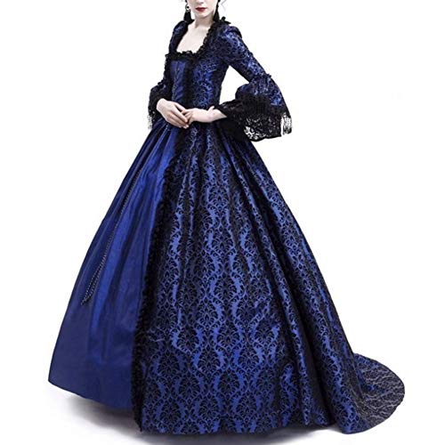 Disfraz Medieval para Mujer Vestido Retro Manga Larga Renacentista Cosplay Armada L