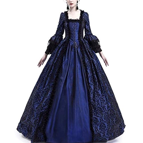 Disfraz Medieval para Mujer Vestido Retro Manga Larga Renacentista Cosplay Armada L