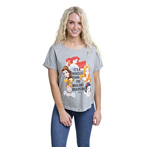 Disney A Princess Thing T-Shirt Camiseta, Gris (Sport Grey SPO), L para Mujer