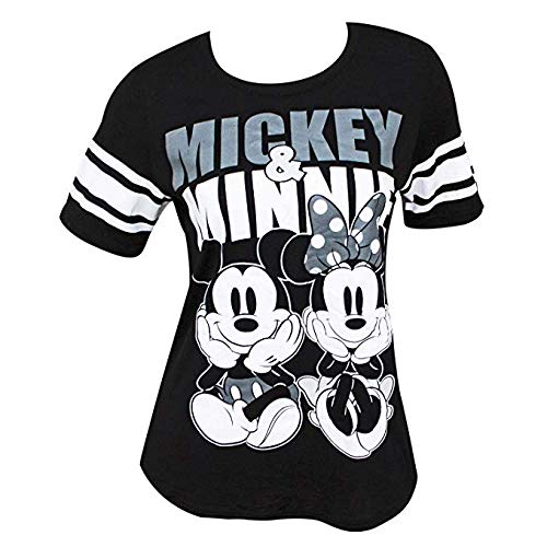 Disney Estilo Camiseta de fútbol Medio Mickey y Minnie Mouse de las mujeres