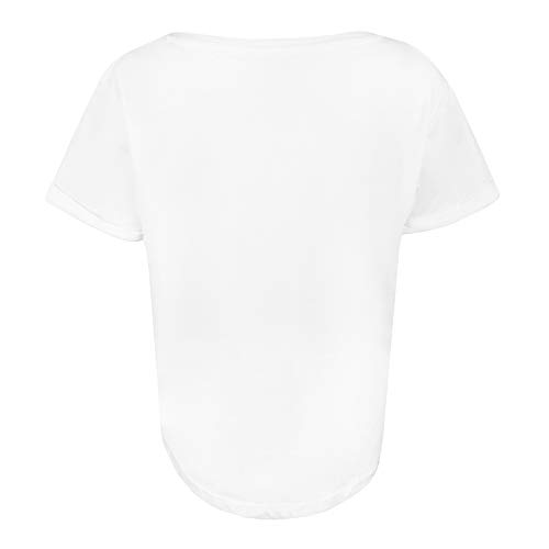 Disney Mickey and Minnie Hearts Camiseta, Blanco, S para Mujer