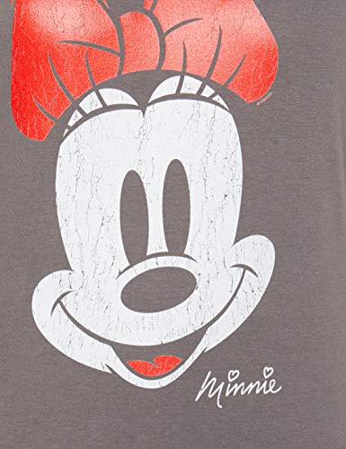 Disney Mickey Mouse Minnie Beaten Face, Camiseta para Mujer, Gris (Charcoal), XXL