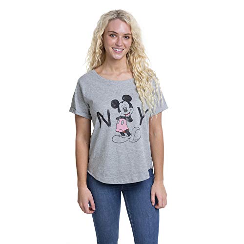 Disney Mickey Mouse New York Camiseta, Gris (Sport Grey SPO), L para Mujer