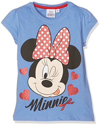 Disney Minnie, Camiseta para Niñas, Azul, 8 años (Talla del fabricante: 128 cm)