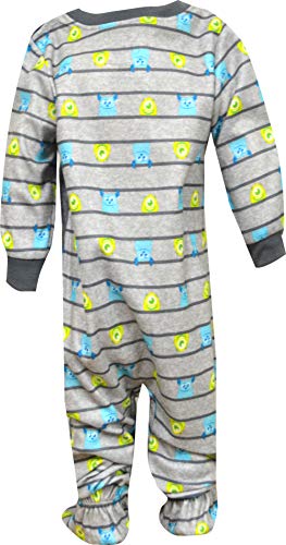 Disney Monsters INC Pajamas for Babies Footed Blanket Sleeper Mike and Sully PJ (12 Months) Gray
