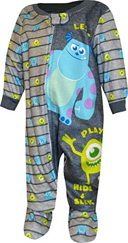 Disney Monsters INC Pajamas for Babies Footed Blanket Sleeper Mike and Sully PJ (12 Months) Gray