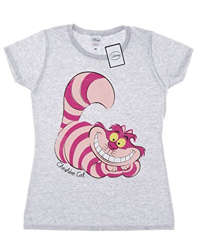 Disney mujer Alice In Wonderland Cheshire Cat Camiseta XX-Large cuero gris