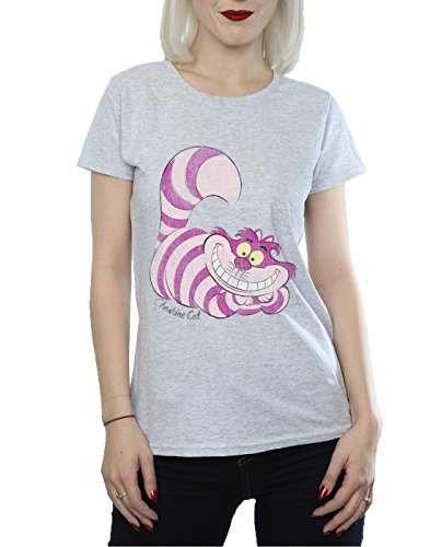 Disney mujer Alice In Wonderland Cheshire Cat Camiseta XX-Large cuero gris