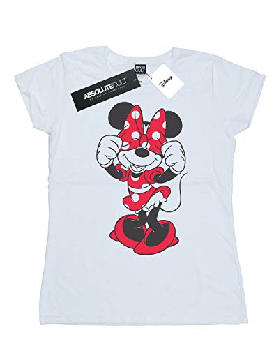 Disney Mujer Minnie Mouse Bow Eyes Camiseta Blanco X-Large