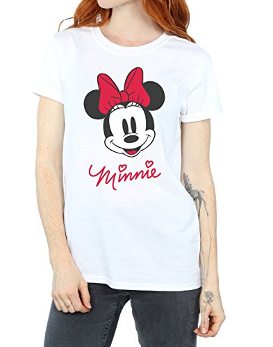 Disney mujer Minnie Mouse Face Camiseta Del Novio Fit XXX-Large Blanco