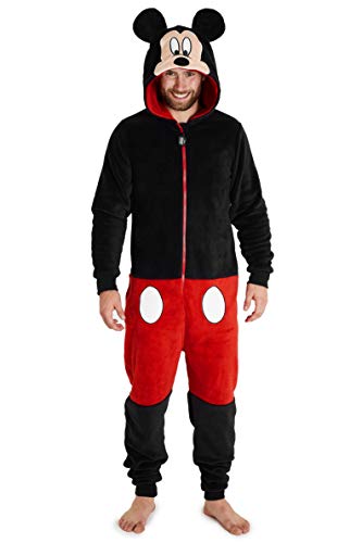 Disney - Pijama de una pieza para hombre, de forro polar y con diseño de Mickey Mouse, ideal para regalo