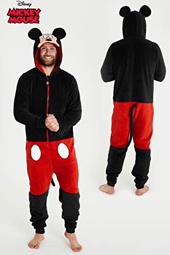 Disney - Pijama de una pieza para hombre, de forro polar y con diseño de Mickey Mouse, ideal para regalo