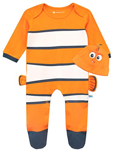 Disney Pijama Entera con Gorro para Niños Bebés Buscando a Nemo Naranja 12-18 Meses
