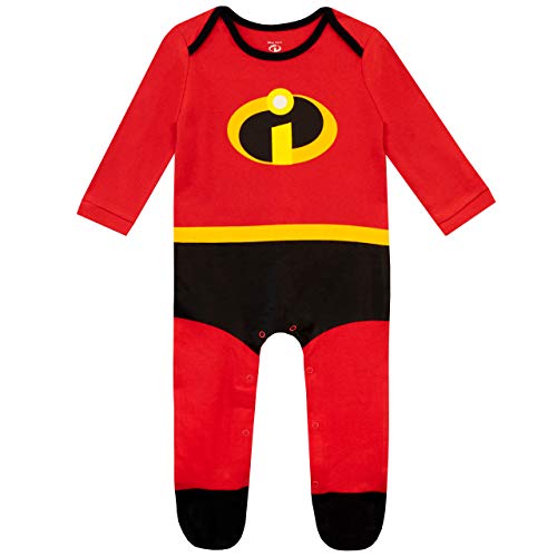 Disney Pijama Entera y Gorro para Niños Bebés The Incredibles Rojo 6-9 Meses