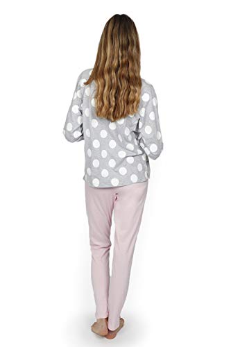 Disney - Pijama Mujer Minnie Manga Larga Verano Mujer Color: Gris Talla: x-Large