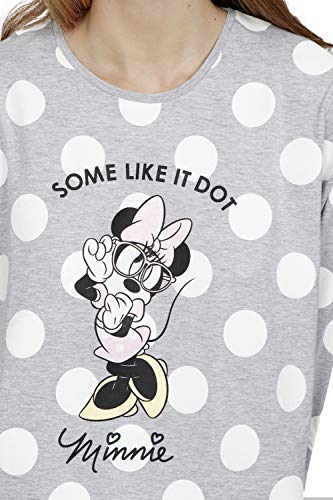 Disney - Pijama Mujer Minnie Manga Larga Verano Mujer Color: Gris Talla: x-Large