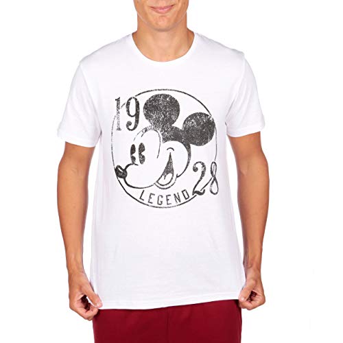 Disney Pijama para Hombre de Mickey Mouse Extra grande blanco